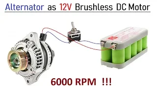 12v 100 Amps Car Alternator converted to Brushless DC Motor - High Speed with BLDC Controller