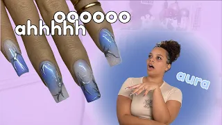 Doing AIRBRUSH Nail Art | Aura Nails