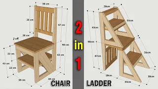 HOW TO MAKE A FOLDING LADDER CHAIR OF WOOD