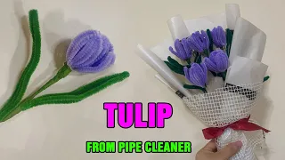DIY Easy Pipe Cleaner Tulips | How to make Pipe Cleaner Tulip Flowers  | Chenille stems