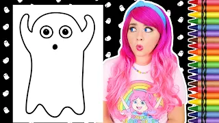 Coloring a Cute Ghost Spooky Halloween Coloring Page | Crayola Crayons