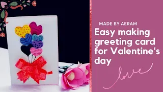 Handmade message card for Valentine's day, easy making beautiful heart card, #valentinesday, #shorts