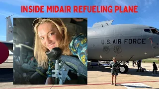 See INSIDE the Air Force Mid Air Refueling Plane! Watch me get into the KC-135 boom pod