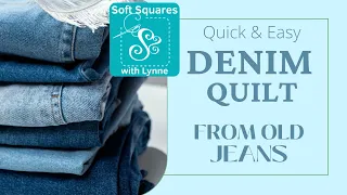 Super fast and easy denim quilt made from old jeans. I used pants from the 80's and 90's in mine.