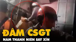 Say xỉn, nam thanh niên dùng dao đâm cảnh sát giao thông