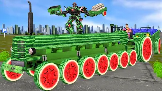 विशाल जादुई तरबूज 8 पहिया ट्रैक्टर Giant Magical Watermelon 8 Wheel Tractor Hindi Kahaniya Comedy