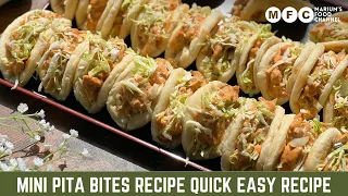 Mini Pita Bites Recipe | Mini Chicken Pockets No Oven Pita Bread| Mini Shawarma Bites| Iftar special