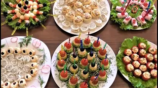 7 простых РЕЦЕПТОВ красивых и вкусных ЗАКУСОК. Праздничный стол.