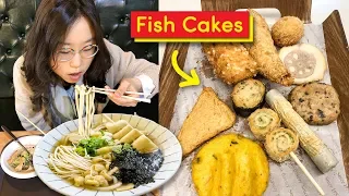 KOREAN FISH CAKES ft Udon Noodles 🐟 Busan Day 4