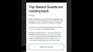 Trip based User Quests are coming back. Important, take their Survey. Tell them how you feel.