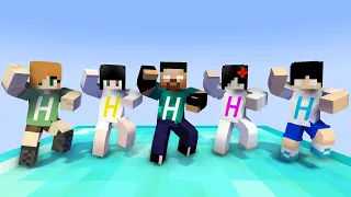 MONSTER SCHOOL : GANGNAM STYLE HEEKO HEROBRINE FAMILY - MINECRAFT ANIMATION