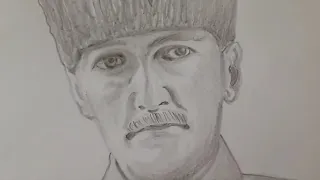 KARAKALEM ATATÜRK ÇİZİMİ KOLAY. Atatürk Drawing -  Koru Kiwi Arts