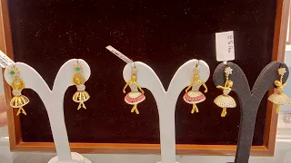 latest gold Dancing Doll ear rings designs/unique collection of gold earrings design with weight/