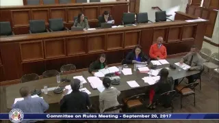 Committee on Rules Meeting - September 20, 2017