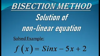 How to Solve Bisection Method || Numerical Method || Solution of Algebraic & Transcendental Equation