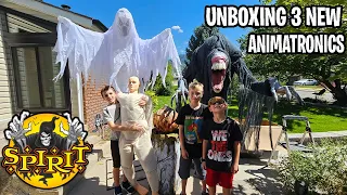 Unboxing 3 New Spirit Halloween Animatronics! Death Stalker, Gourdo, & Howling Spirit