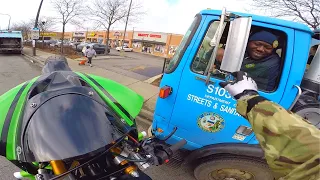 Motorcycle Wheelie vs Garbage Truck.. (#HoodEats Eps. 14)