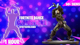 FORTNITE GLOWSTICKS DANCE (1 HOUR) (100+ SKINS) (MUSIC DOWNLOAD INCLUDED!)