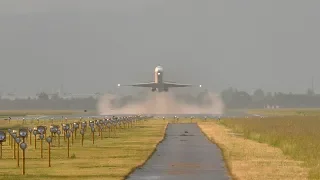 AMAZING Bulgarian Air Charter MD-82 head-on takeoff at Graz Airport | LZ-LDN