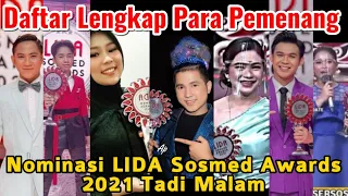 Selamat‼️Daftar Lengkap Para Pemenang Nominasi LIDA Sosmed Awards 2021 Tadi Malam❗