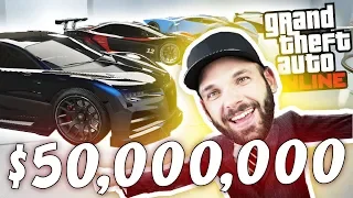 MOJE AUTA ZA $50,000,000 v GTA V ONLINE