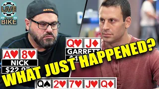 WHAT JUST HAPPENED?!? High Stakes Rivals Play Insane Poker Hand ♠ Live at the Bike!