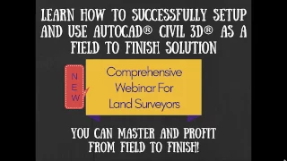 AutoCAD Civil 3D Survey Field to Finish Webinar Promo