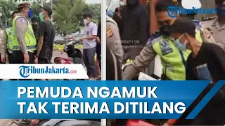 Viral Video Pemuda di Bandung Tak Terima Ditilang Polisi lalu Ngamuk dan Rusak Motornya