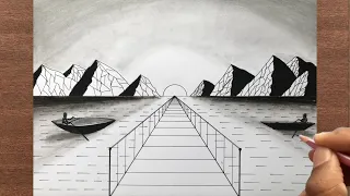 How to Draw a Bridge in 1 Point Perspective