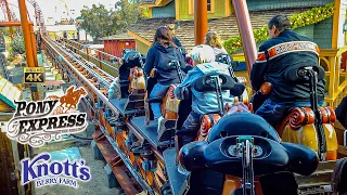 December 2022 Pony Express Roller Coaster On Ride 4K POV Knott's Berry Farm