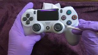 ASMR PS4 Controller CLEANING and DETAILING (White) | De-Stress and Unwind 🎮