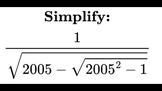 Simplify double root - UK Senior Maths Challenge 2005