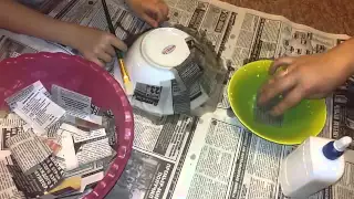 A plate made of papier mache with his own hands