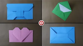 How to make a paper envelope | Origami ENVELOPE (four easy patterns) 💌