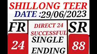 DIRECT 24. Shillong teer target guti_23-06-2023. Single house/ending