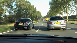 Rideout 3x BMW M5 E60 with EISENMANN RACE Exhaust! Rev Battle, Accelerations - LEGENDARY V10 SOUND!!