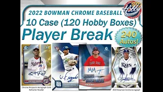 CASE #10 of 10 - 2022 BOWMAN CHROME 10 Hobby Case (120 Box) PLAYER BREAK eBay 12/13/22