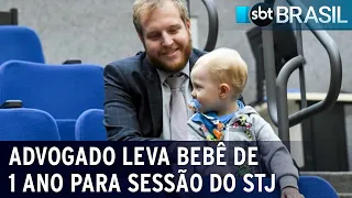 Advogado leva bebê de 1 ano para sessão do STJ | SBT Brasil (19/08/22)