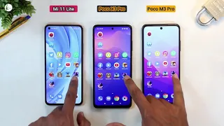 Mi 11 Lite Vs Poco X3 Pro Vs Poco M3 Pro SPEED TEST 🔥🔥