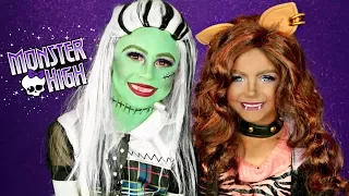 Monster High Frankie Stein and Clawdeen Wolf Costumes and Makeup
