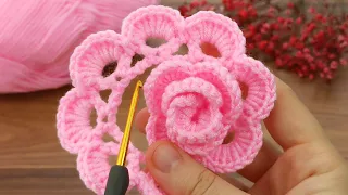 Wow wonderful 💯👌 you won't believe I did this / Very easy crochet rose motif making for beginners