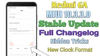 Redmi 6A MIUI 10.3.3.0 Stable Update Full Changelog Hidden Tricks