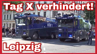 🛑Schwarzer Block gestoppt❗️POLIZEI im Großeinsatz am Tag X in LEIPZIG🚓Wasserwerfer