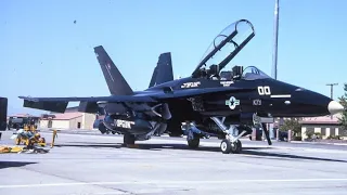 US Navy F/A-18B Hornet mounted on NFWS TOPGUN