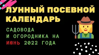 Лунный посевной календарь садовода и огородника на июнь 2022 года