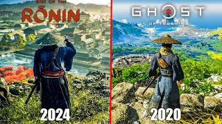 RISE OF THE RONIN VS GHOST OF TSUSHIMA EARLY Graphics Physics & Detail Comparison 4k