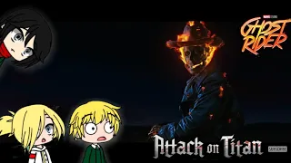 Aot react to Ghost Rider | Gacha reacts