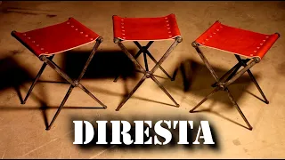 DiResta Steel & Leather Folding Stools