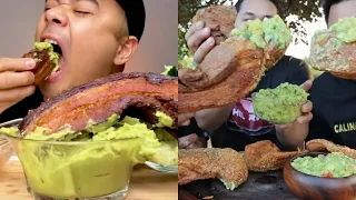 THE BEST ASMR Chicharron with Guacamole Mukbang Compilation