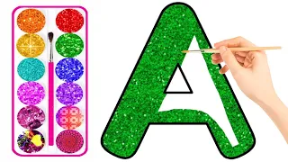 Alphabet Song | Alphabet for kids | Learn colors name | Glitter coloring | @LittleLearnersStation